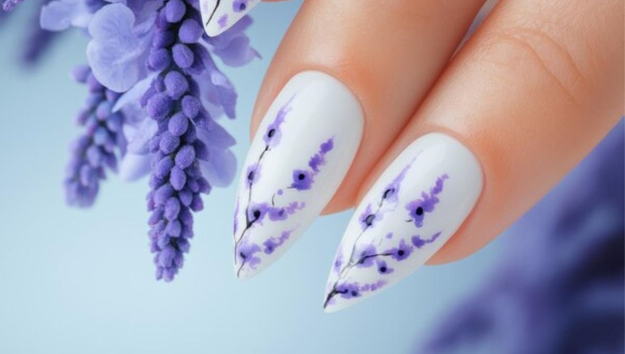 Lavender Marble Nails: