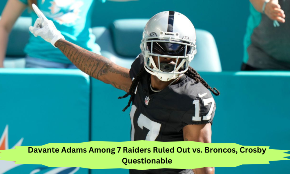 Davante Adams Among 7 Raiders Ruled Out vs. Broncos, Crosby Questionable