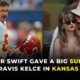 Taylor Swift gave a big surprise to Travis Kelce in Kansas City!